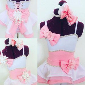 White & Pink Pageant Winter Wear/ Casual Wear/ Christmas Wear- christmas dress